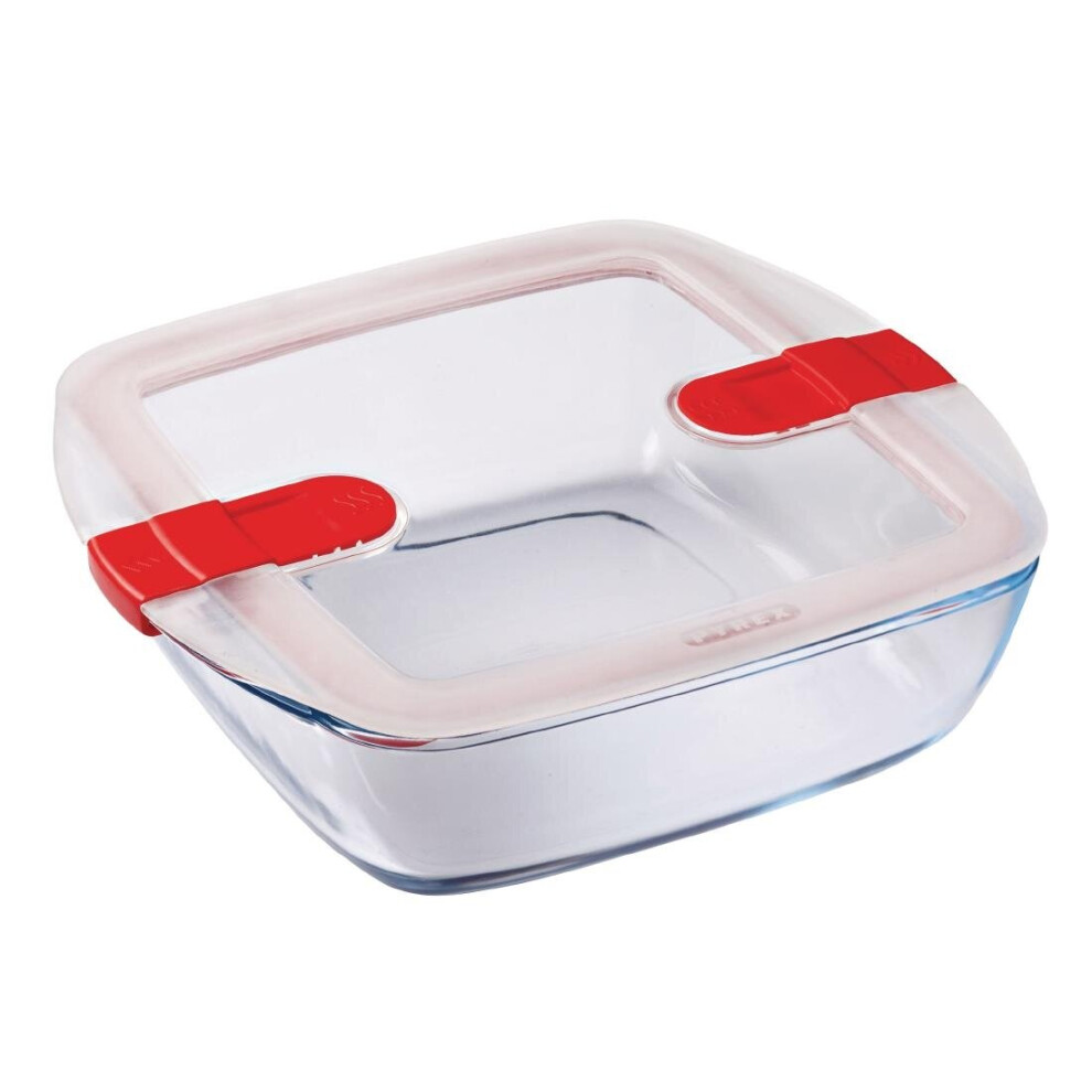 Pyrex Cook and Heat Square Dish with Lid 2.2Ltr - [FC365]