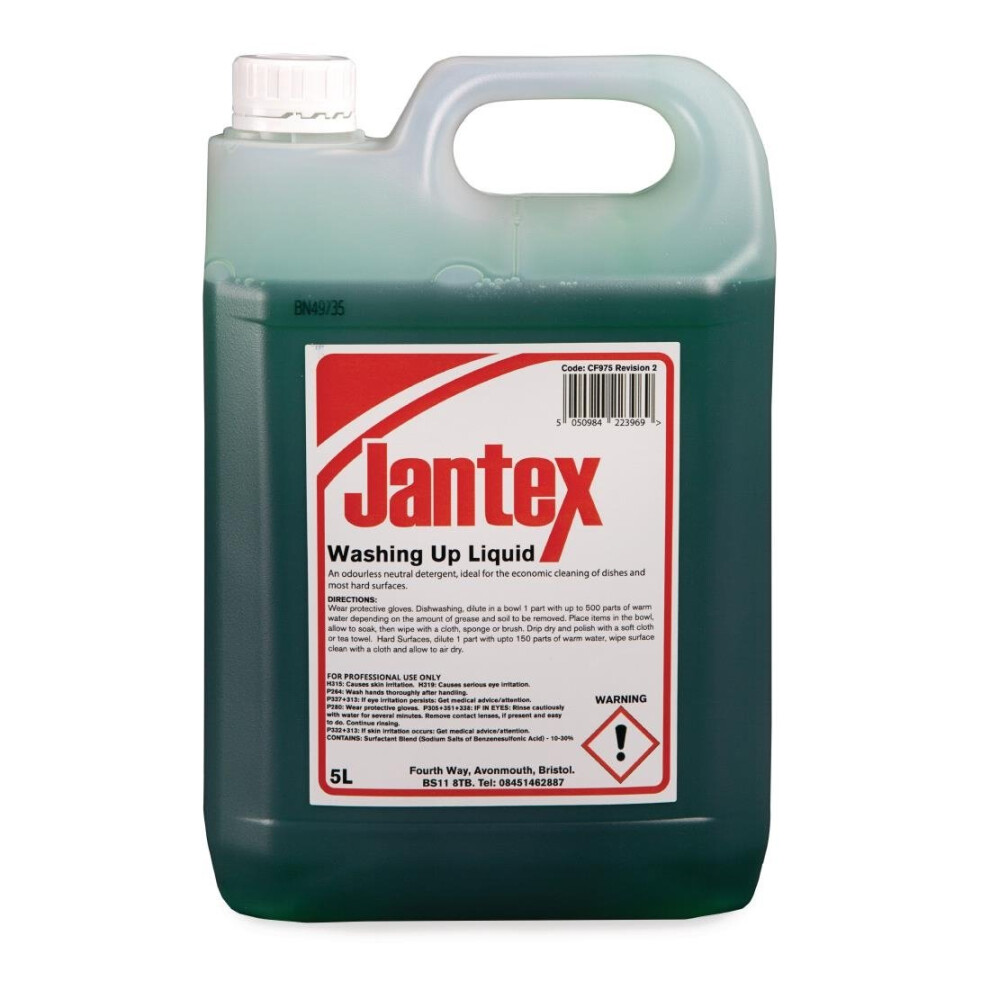 Jantex Washing Up Liquid Concentrate 5Ltr (Single Pack) - [CF975]