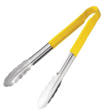 Vogue Colour Coded Yellow Serving Tongs 11" - [CB157]