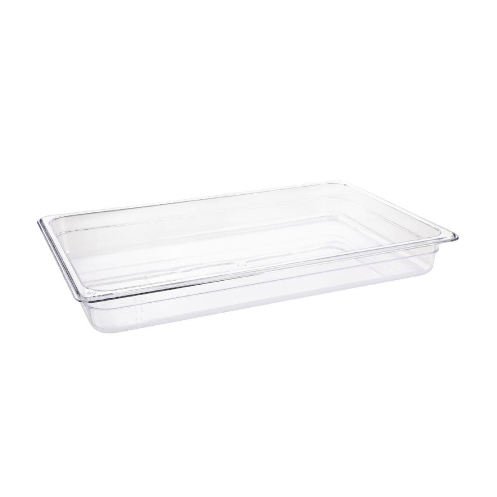 Vogue Polycarbonate 1/1 Gastronorm Container 65mm Clear - [U224]