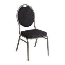 CE142 - Bolero Steel Banqueting Chair Oval Back with Black Plain Cloth (Pack 4) - [CE142]