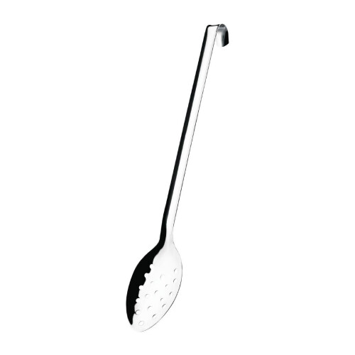 Vogue Long Perforated Spoon with Hook 16" - [L672]