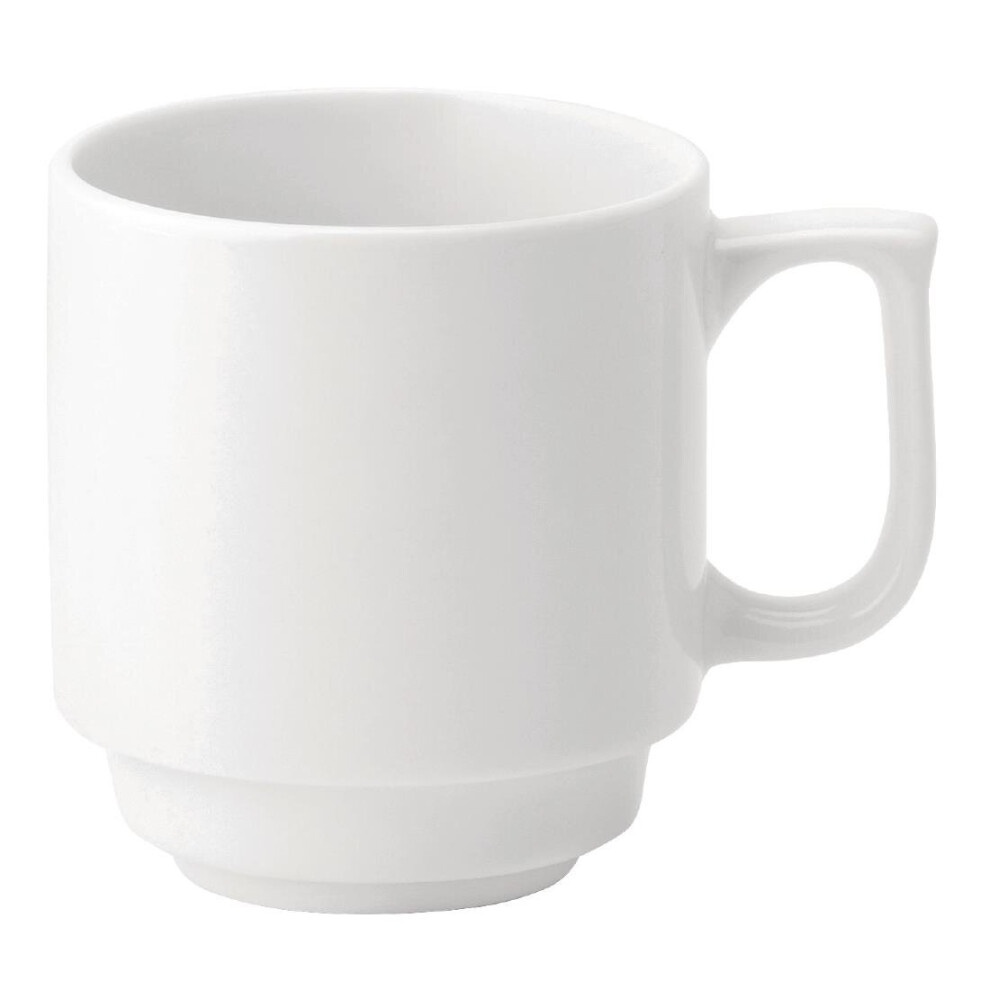 Utopia White Pure Stacking Mugs (Pack Of 36) - [Dy336] 280Ml