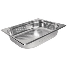Vogue Stainless Steel Perforated 1/2 Gastronorm Pan 100mm - [K845]
