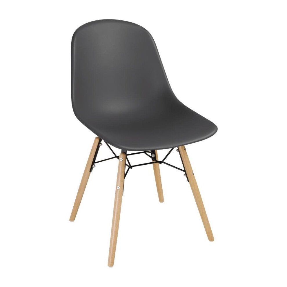 Bolero Arlo PP Moulded Side Chair Charcoal With Spindle Legs (Pack Of 2) - [DM841]