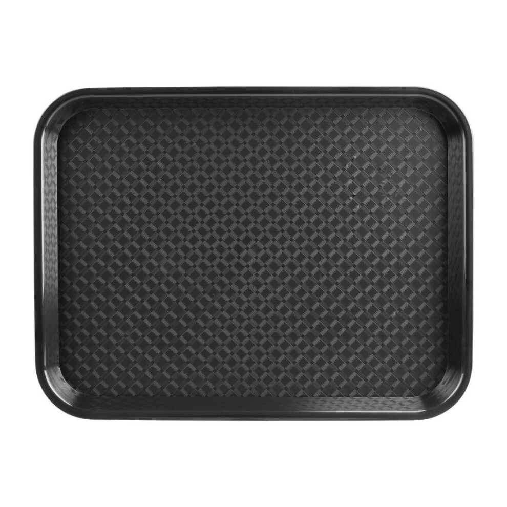 Kristallon Medium Polypropylene Fast Food Tray Black 415mm - [P501]