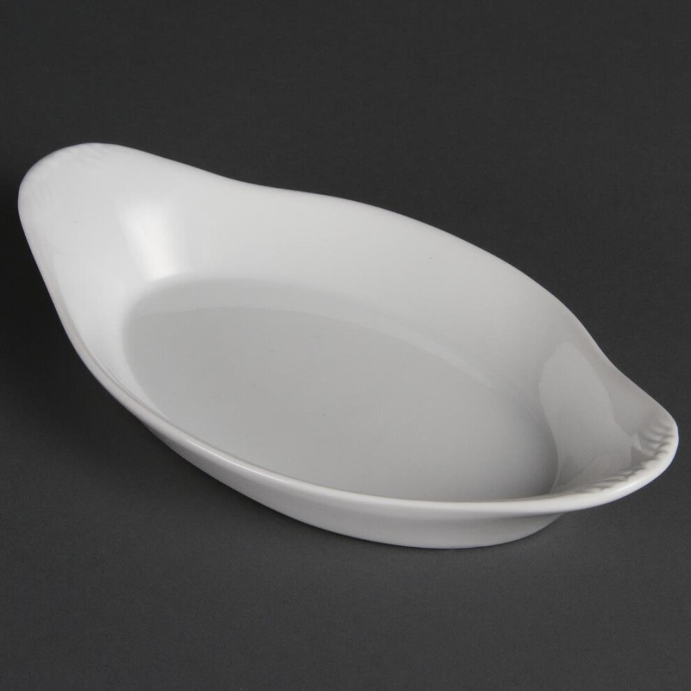 Olympia Whiteware Oval Eared Dishes 229x 127mm (Pack of 6) - [W427]