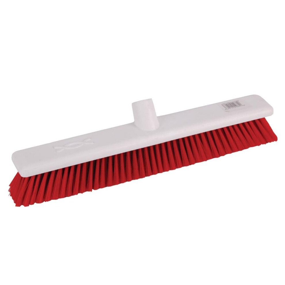 Jantex Hygiene Broom Soft Bristle Red 18in - [DN833]