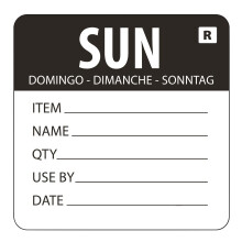 Vogue Removable Day of the Week Label Sunday (Pack of 500) - [L072]