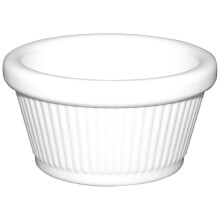 Kristallon Melamine Fluted Ramekins White 70mm (Pack of 12) - [T700]