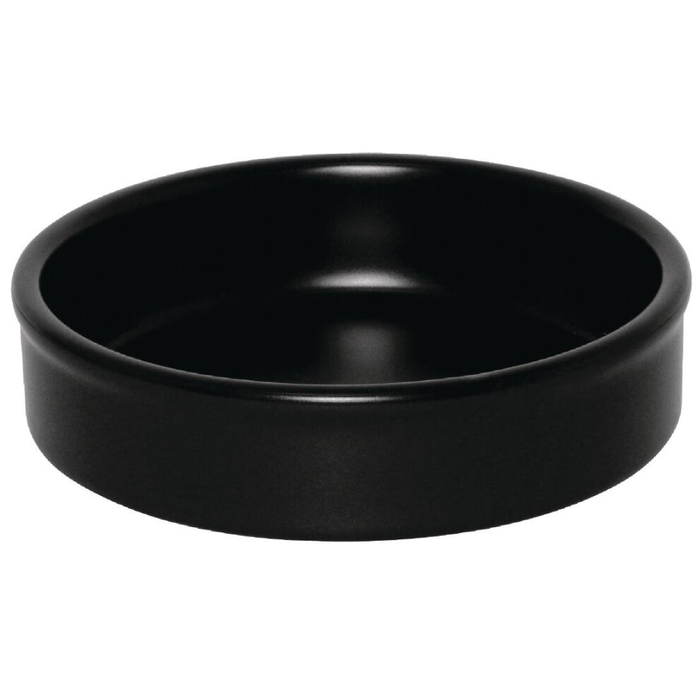 Olympia Mediterranean Stackable Dishes Black 102mm (Pack of 6) - [DK832]