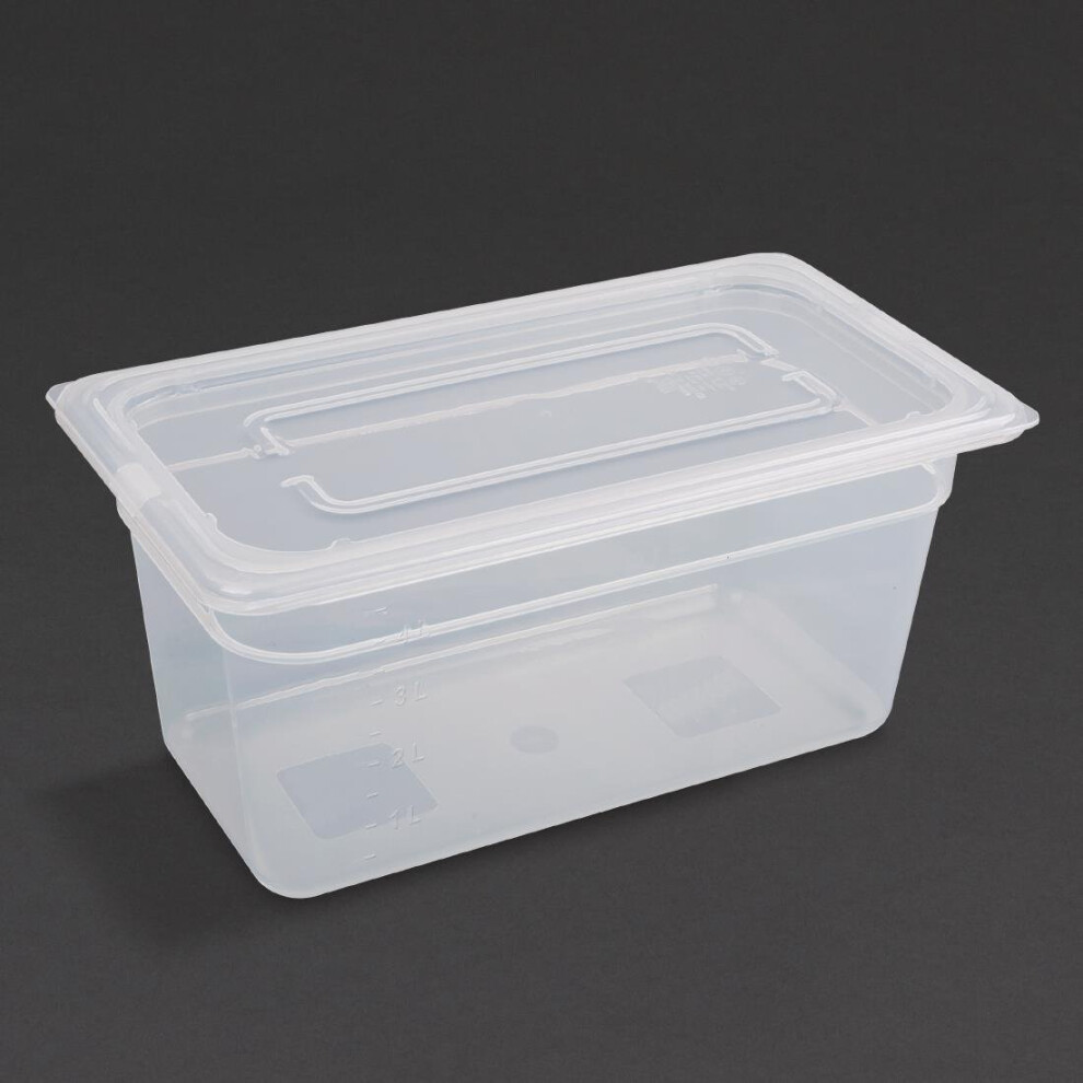 Vogue Polypropylene 1/3 Gastronorm Container with Lid 150mm (Pack of 4) - [GJ520]