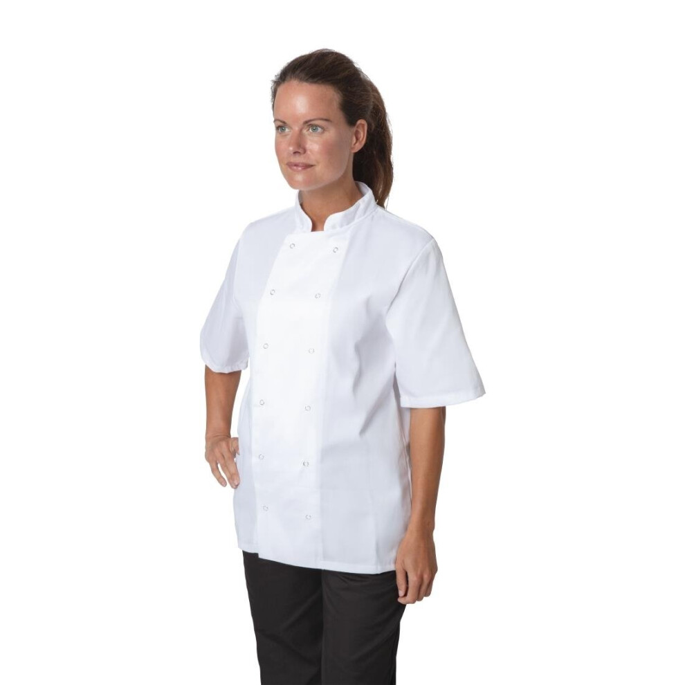 Whites Boston Unisex Short Sleeve Chefs Jacket White  XS - [B250-XS]
