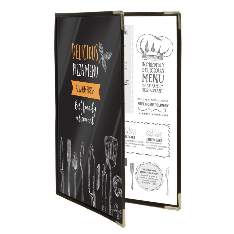 Securit Crystal Double Sided Menu Cover A4 Double (Pack of 3) - [CB842]