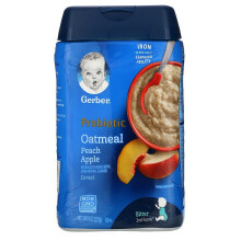 Gerber, Getreide für Babys, Power-Mischung, 2. Nahrung, Probiotische Haferflocken Linsen, Pfirsich & Apfel, 8 oz (227 g)