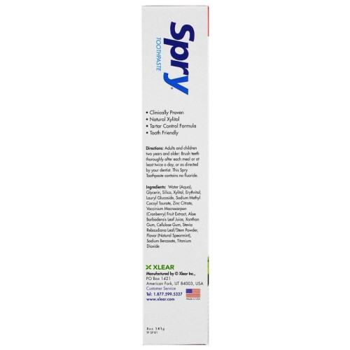 Xlear, Φυσικό Natural Spry Toothpaste, Χλωρίδιο-Free, Spearmint, 5 oz (141 g) 1