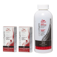 (6R + 6R + Developer (Vol. 20) 3.6oz) 6R Red Terra Cotta Wella Color Charm Permanent Haircolor