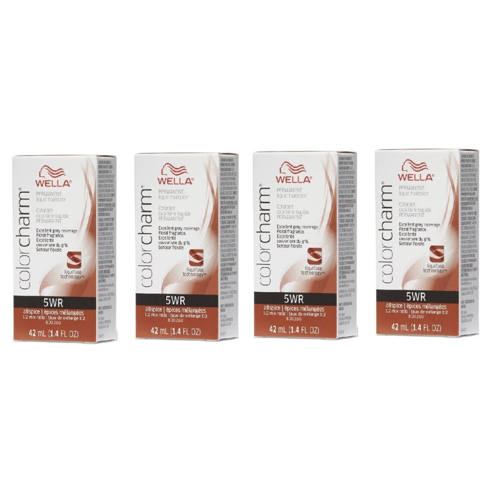 Wella (5Wr– Pack Of 4) 5Wr Allspice Color Charm Permanent Haircolor Multicoloured