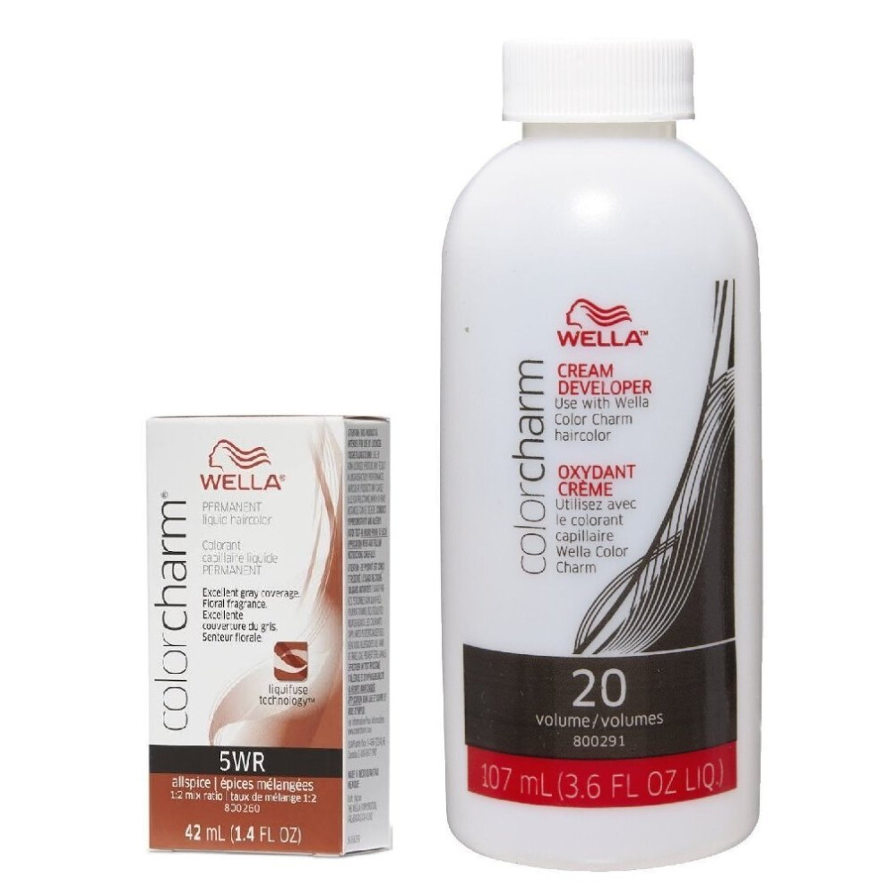 Wella (5Wr + Developer (Vol. 20) 3.6Oz) 5Wr Allspice Color Charm Permanent Haircolor Multicoloured