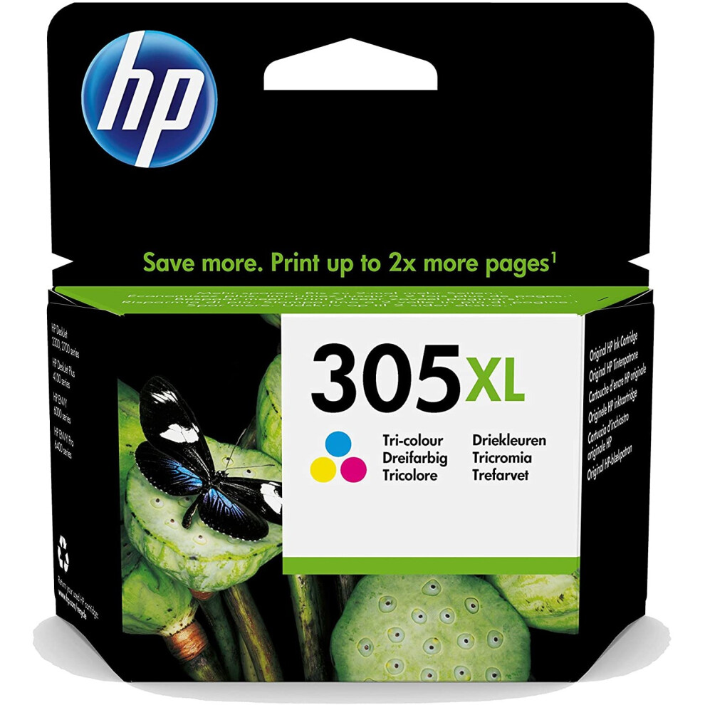 Hp 305XL Tri-Colour Ink Cartridge High Yield Original 3Ym63ae