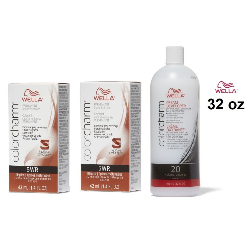 Wella Multicoloured (5Wr+ 5Wr+Developer (Vol. 20) 32Oz) 5Wr Allspice Color Charm Permanent Haircolor
