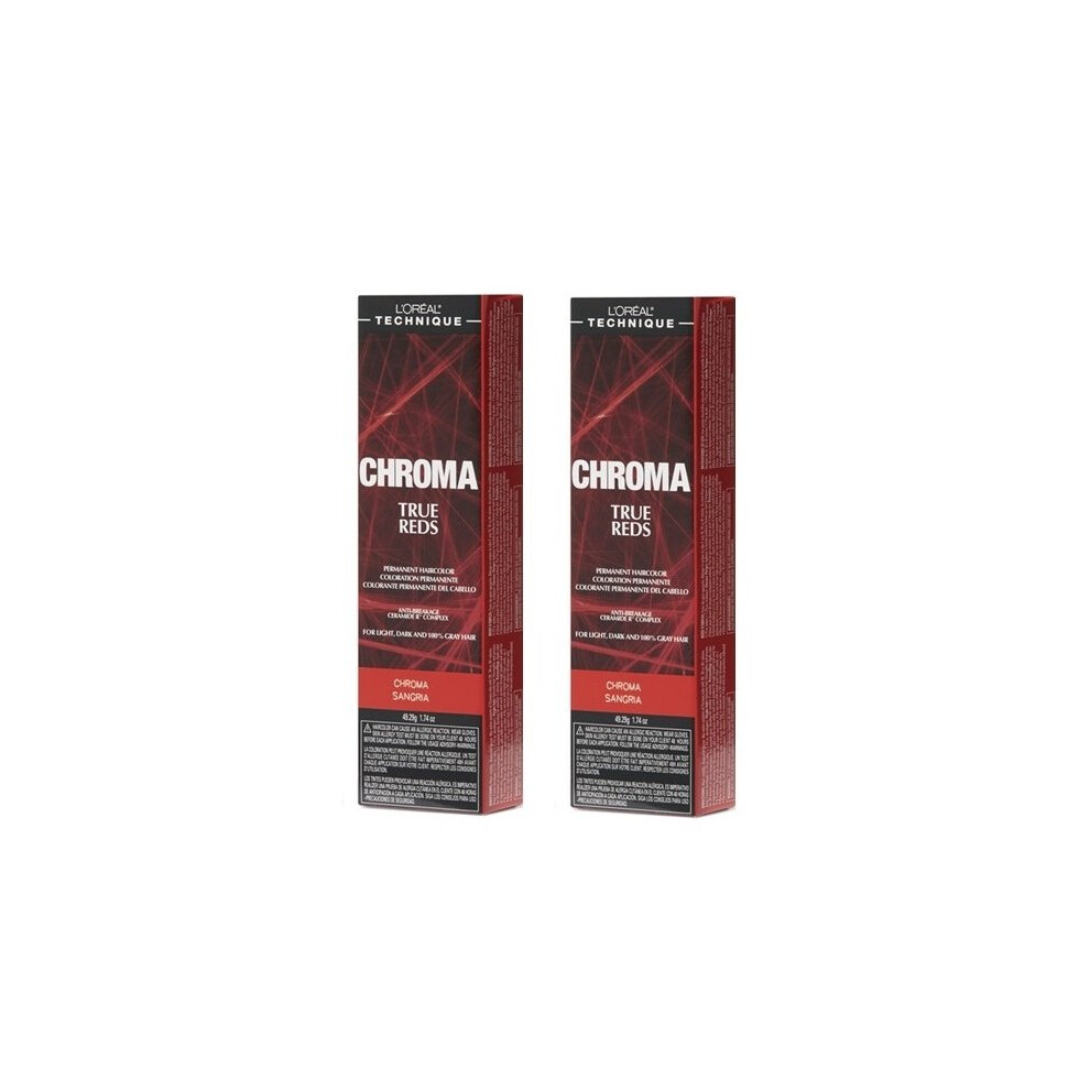 (Sangria - pack of 2) L'Oreal Chroma SANGRIA True Reds For Light, Dark And 100% Gray Hair