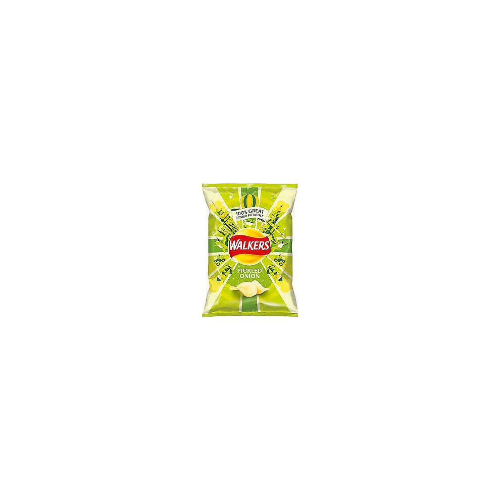 Walkers Full Box Of 32 X 32.5G Bags Pickled Onion Crisps