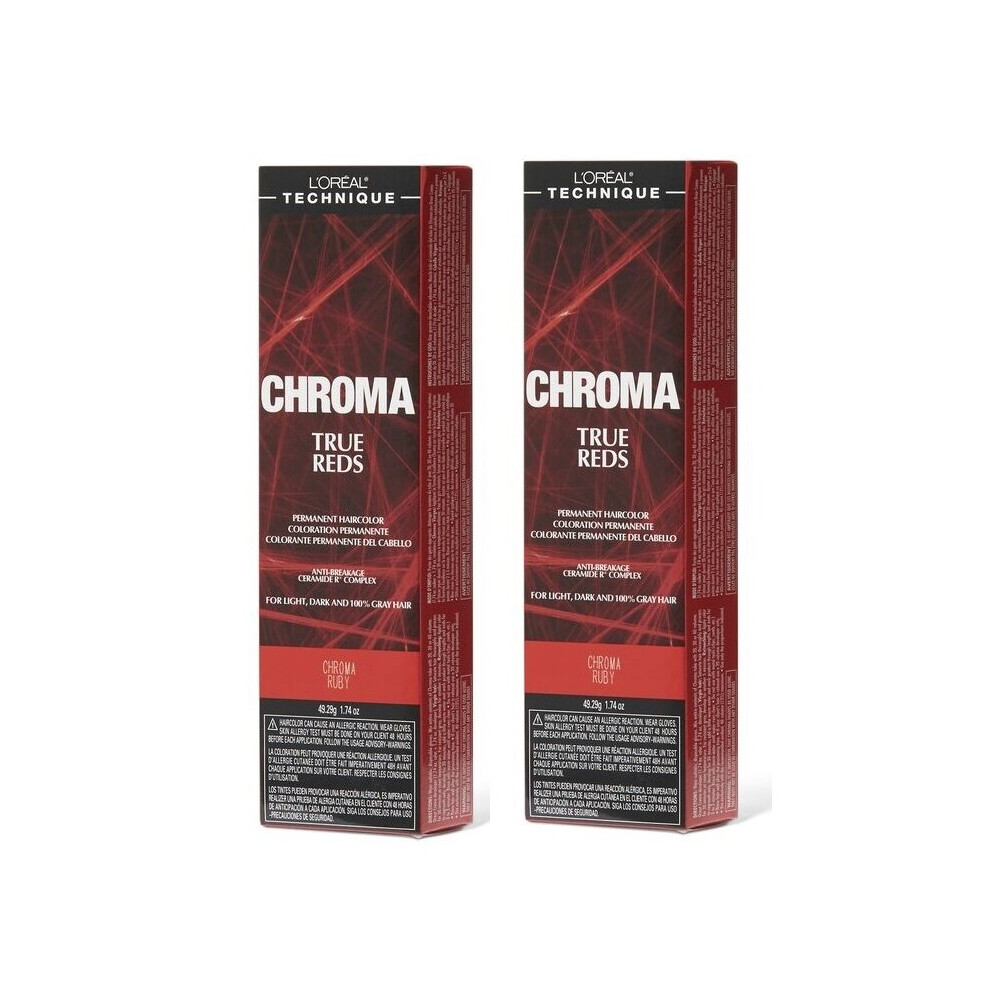 (Ruby - pack of 2) L'Oreal Chroma RUBY True Reds For Light, Dark And 100% Gray Hair