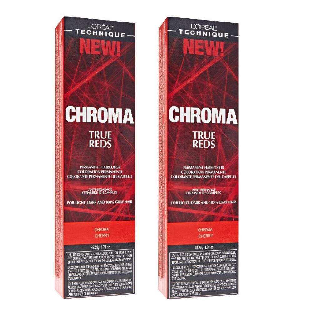 (Cherry - pack of 2) L'Oreal Chroma CHERRY True Reds For Light, Dark And 100% Gray Hair