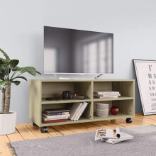 vidaXL TV-skab med hjul Sonoma Eg 90x35x35 spånplade