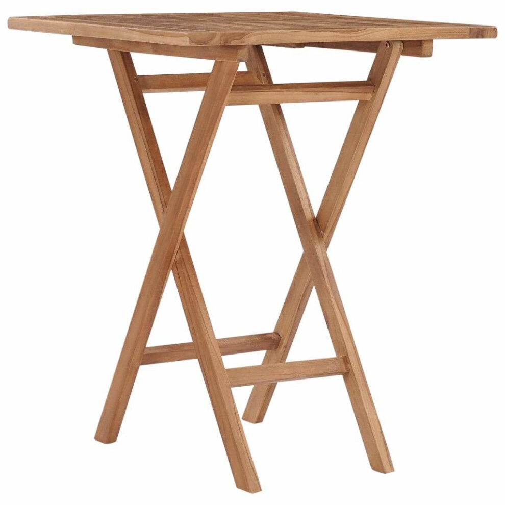 vidaXL Solid Teak Wood Folding Garden Table Outdoor Patio Wooden Bistro Table