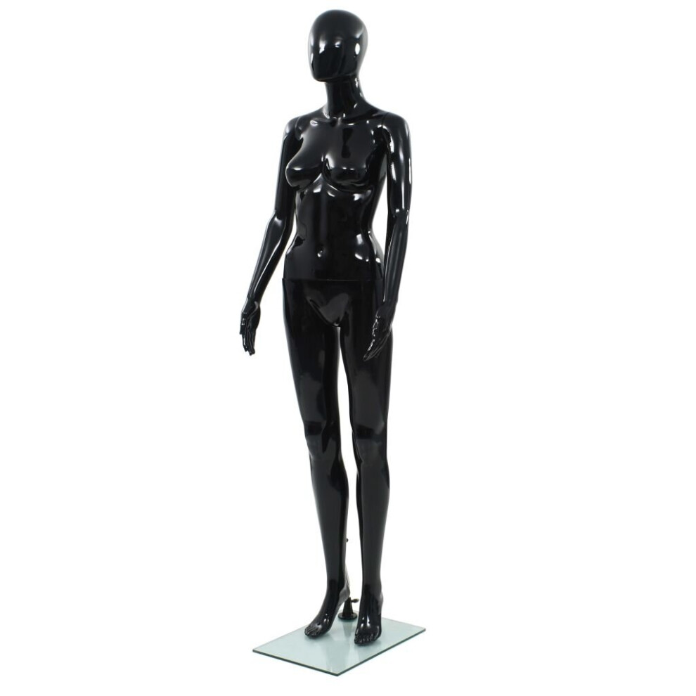 Simply Chosen 4U Vidaxl Full Body Female Mannequin With Glass Base Glossy 175Cm Dummy Black