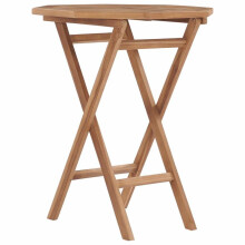 vidaXL Solid Teak Wood Folding Garden Table 75cm Outdoor Wooden Furniture