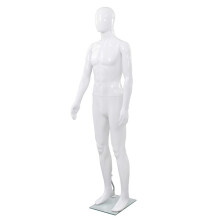 vidaXL Full Body Male Mannequin with Glass Base Glossy White 185cm Shop Dummy