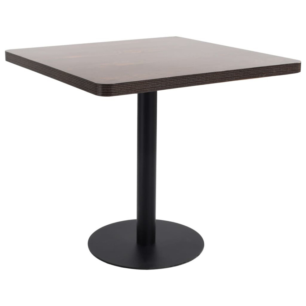 vidaXL Bistro Table Dark Brown 80cm MDF Coffee Bar Dinner Dining Desk Stand