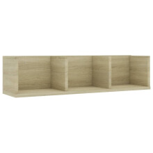 vidaXL CD Wall Shelf Sonoma Oak Engineered Wood Baby and Kids Room Cabinet