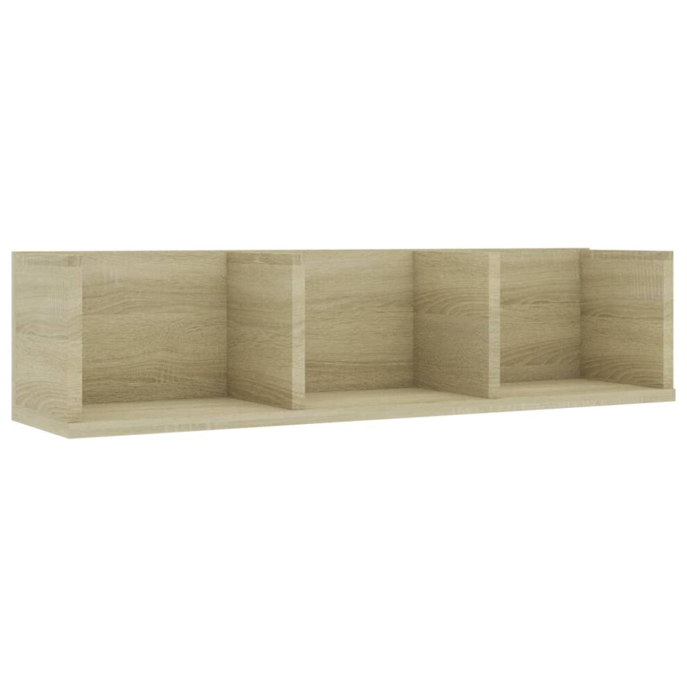 Vidaxl Cd Wall Shelf Sonoma Oak Engineered Wood Baby And Kids Room Cabinet