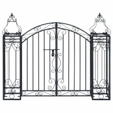 vidaXL Ornamental Garden Gate Wrought Iron 100cm Rose Trellis Arch Archway