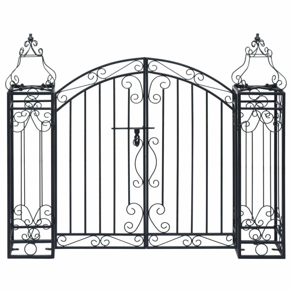 Vidaxl Ornamental Garden Gate Wrought Iron 100Cm Rose Trellis Arch Archway 8719883835044