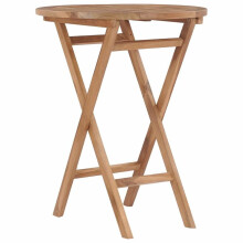 vidaXL Solid Teak Wood Folding Garden Table 60cm Outdoor Wooden Furniture