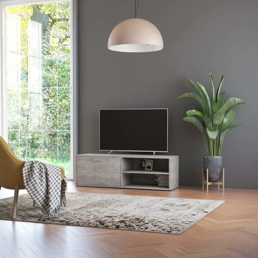 TV Cabinet Concrete Grey 120x34x37 Cm Chipboard