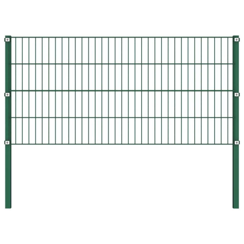 vidaXL Zaunelement mit Pfosten Eisen 694,5 x 80 cm Grün 1