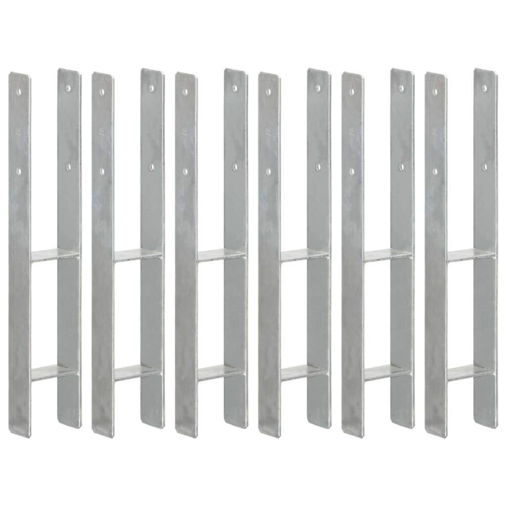 Vidaxl 6X Fence Anchors Silver Galvanised Steel 9X6x60cm Ground Spike Stake 8719883808116
