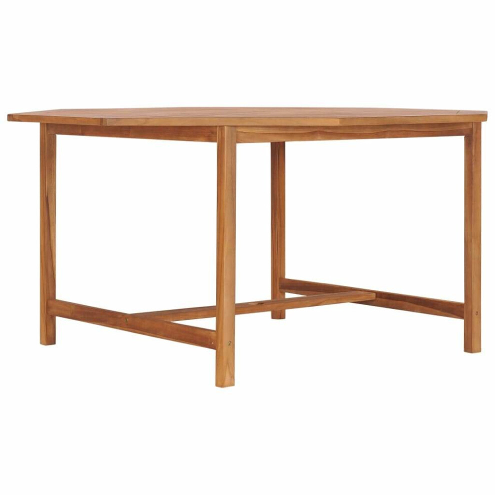 vidaXL Solid Teak Wood Garden Table 150cm Outdoor Kitchen Wooden Furniture
