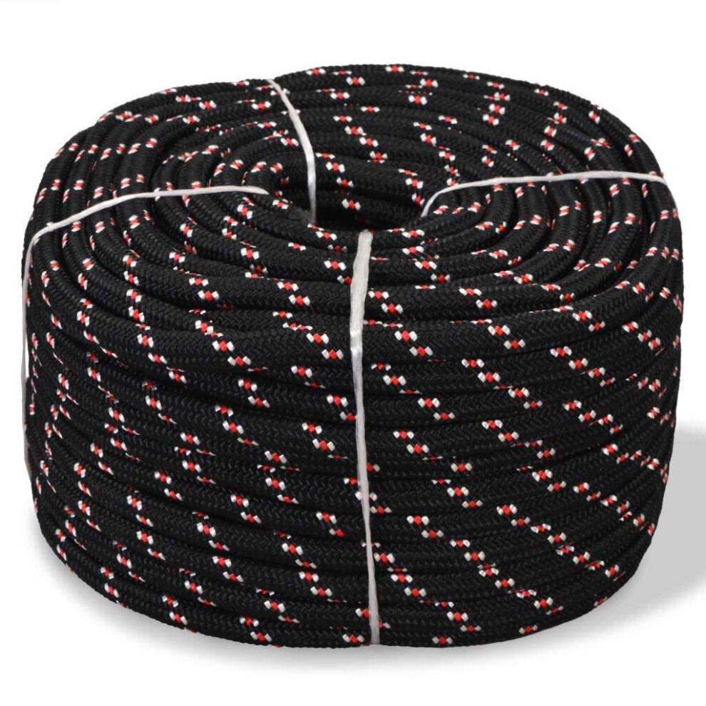 Vidaxl Marine Rope Polypropylene 14Mm 50M Black Weatherproof Lifting Swing 8718475559344