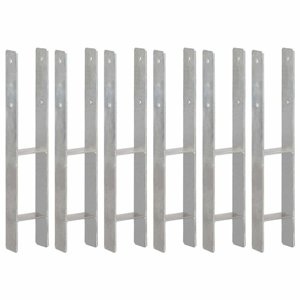 Vidaxl 6X Fence Anchors Silver Galvanised Steel 10X6x60cm Ground Spike Stake 8719883808147