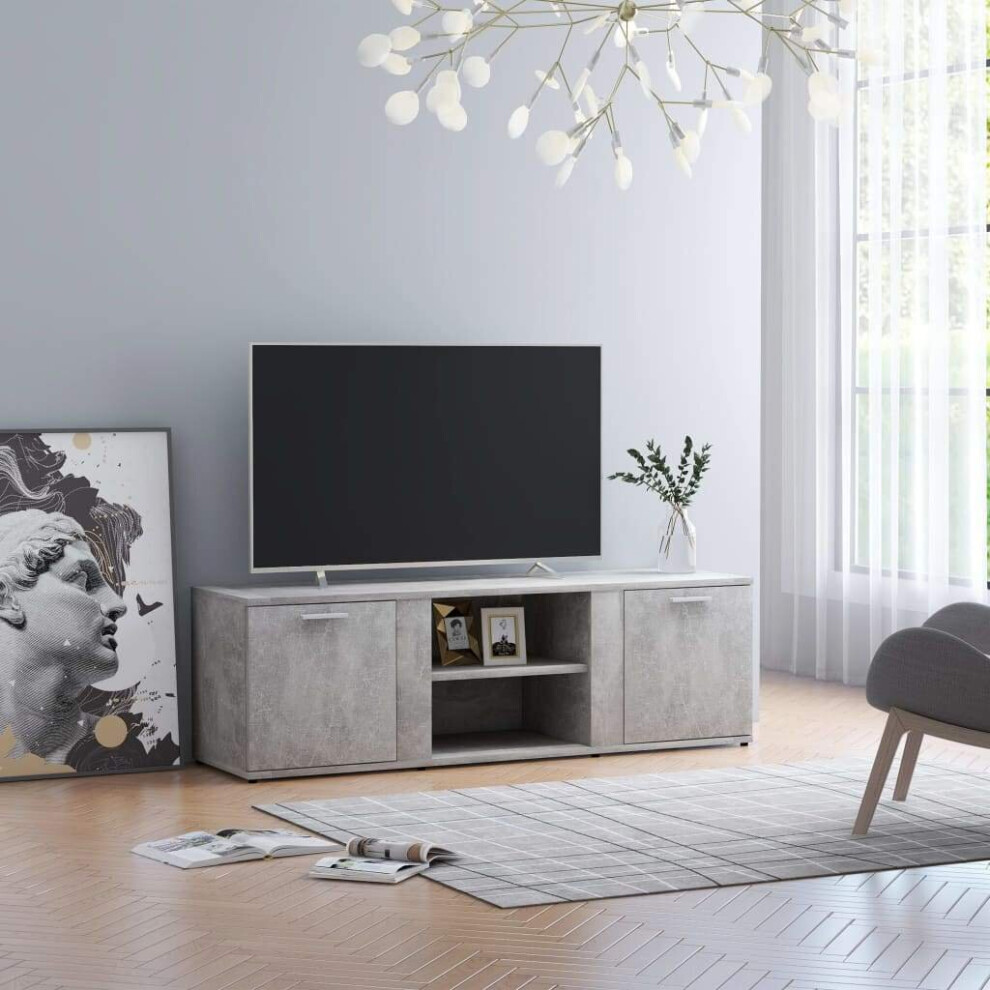 TV Cabinet Concrete Grey 120x34x37 cm Chipboard