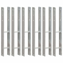 vidaXL 6x Fence Anchors Silver Galvanised Steel 8x6x60cm Ground Spike Stake