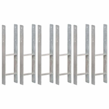 Fence Anchors 6 pcs Silver 14x6x60 cm Galvanised Steel