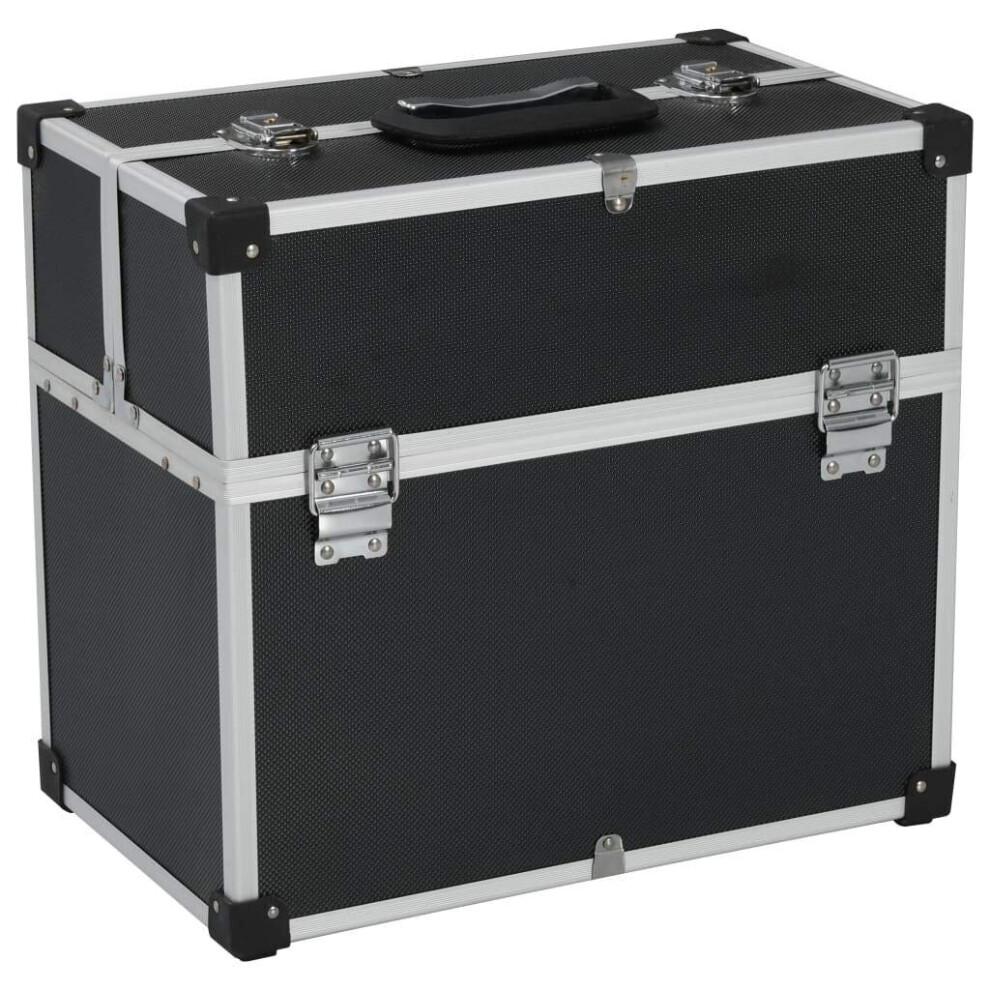Vidaxl Tool Case Black Aluminum Tool Briefcase Storage Box Tool Organiser 8718475730132